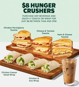 DEAL: Starbucks - $8 Toastie or Wrap with Any Beverage Between 11am to 3pm 7