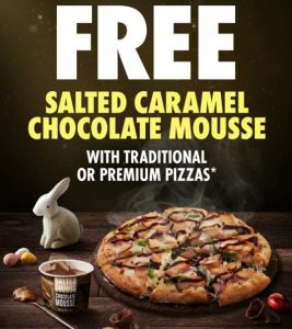 DEAL: Domino's - Free Salted Caramel Chocolate Mousse with Traditional/Premium Pizza via Domino's App (1 April 2024) 3