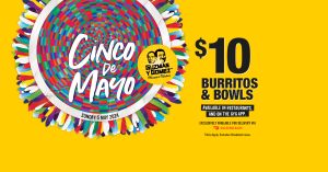 DEAL: Guzman Y Gomez - $10 Burritos & Bowls on Sunday 5 May 2024 (Cinco De Mayo) 3