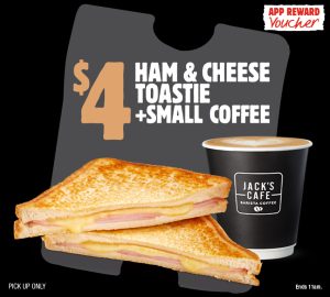 DEAL: Hungry Jack's - $4 Ham & Cheese Toastie + Small Coffee via App (until 8 April 2024) 3