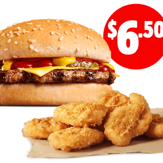 DEAL: Hungry Jack's - $6.50 6 Nuggets & Cheeseburger via App 6
