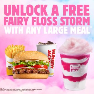 DEAL: Hungry Jack's - Free Fairy Floss Storm with Any Large Meal via App (until 13 May 2024) 5