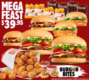 DEAL: Hungry Jack's $39.95 Mega Feast with Burger Bites 29 DEAL: Hungry Jack's $39.95 Mega Feast with Burger Bites 1