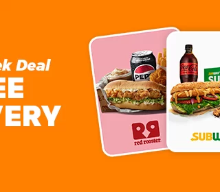 DEAL: Menulog - Free Delivery at Subway, Red Rooster & Nando's with $20 Spend on Mondays to Wednesdays 8