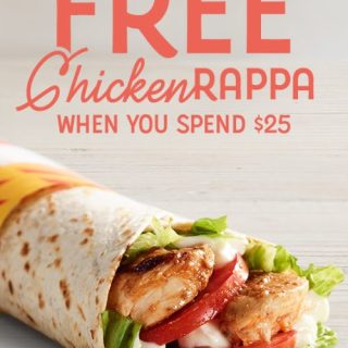 DEAL: Oporto - Free Grilled Chicken Rappa with $25 Spend via App 1 DEAL: Oporto - Free Grilled Chicken Rappa with $25 Spend via App 1