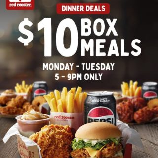 DEAL: Red Rooster - $10 Box Meals on 5-9pm Mondays & Tuesdays via Click and Collect 10