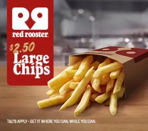 DEAL: Red Rooster - $26.99 Chicken, Large Chips, Large Gravy & 1.25L Coke Delivered 4