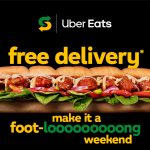 DEAL: Subway – Free Delivery with $30 Spend via Uber Eats (until 28 April 2024)