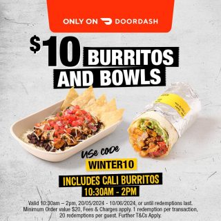 DEAL: Guzman Y Gomez - $10 Burritos Between 10:30am-2pm via DoorDash (until 30 September 2024) 7