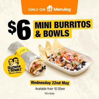 DEAL: Guzman Y Gomez – $6 Mini Burritos or Bowls via Menulog (22 May 2024) 3