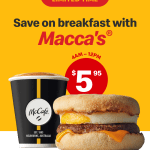 DEAL: McDonald’s – $5.95 McMuffin & Small Coffee from 4am-12pm (until 25 June 2024)