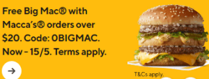 DEAL: McDonald's - Free Big Mac with $20+ Spend via DoorDash (until 15 May 2024) 34