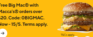 DEAL: McDonald's - Free Big Mac with $20+ Spend via DoorDash (until 15 May 2024) 1
