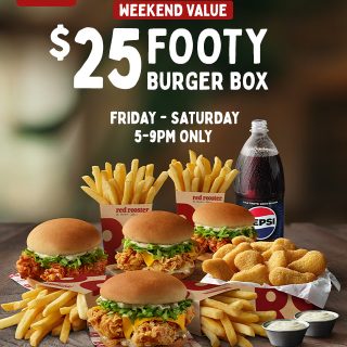 DEAL: Red Rooster - $25 Footy Burger Box via Website or App (5-9pm until 11 May 2024) 2