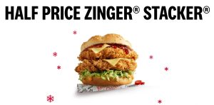 DEAL: KFC - Half Price Zinger Stacker Burger via App or Online (14 July 2025) 1