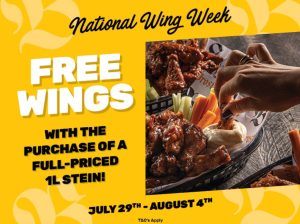 DEAL: The Bavarian - Free Basket of Wings with 1L Stein Purchase (29 July to 4 August 2024) 1 DEAL: The Bavarian - Free Basket of Wings with 1L Stein Purchase (29 July to 4 August 2024) 1