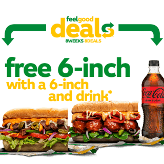 DEAL: Subway – Free 6-Inch Sub with 6-Inch & Drink Purchase via App or Online (3 November 2024) 8 DEAL: Subway – Free 6-Inch Sub with 6-Inch & Drink Purchase via App or Online (3 November 2024) 8