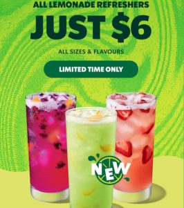 DEAL: Starbucks - $6 Lemonade Refreshers - Any Size 3
