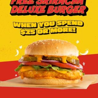 DEAL: Chicken Treat - Free Sriracha Deluxe Burger with $25 Spend via Uber Eats (until 25 August 2024) 4
