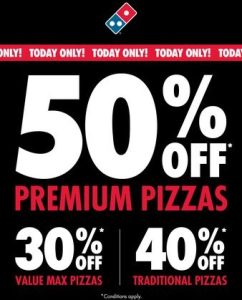 DEAL: Domino's - 50% off Premium, 40% off Traditional, 30% off Value Max Pizzas (8 September 2024) 13 DEAL: Domino's - 50% off Premium, 40% off Traditional, 30% off Value Max Pizzas (8 September 2024) 1