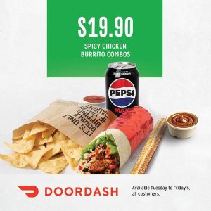 DEAL: Mad Mex - $19.90 Spicy Chicken Burrito Combos 11am-2pm Tuesdays to Fridays via DoorDash 8