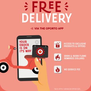 DEAL: Oporto - Free Delivery with $30 Spend via App (until 5 January 2025) 1 DEAL: Oporto - Free Delivery with $30 Spend via App (until 5 January 2025) 1