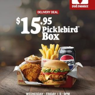 DEAL: Red Rooster - $15.95 Picklebird Box 5-9pm Wednesdays-Fridays via Red Rooster Delivery (until 23 August 2024) 3