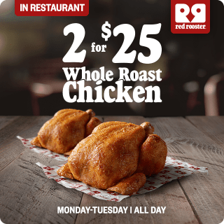 DEAL: Red Rooster - 2 Whole Chickens for $25 for Red Royalty Members (until 20 August 2024) 2