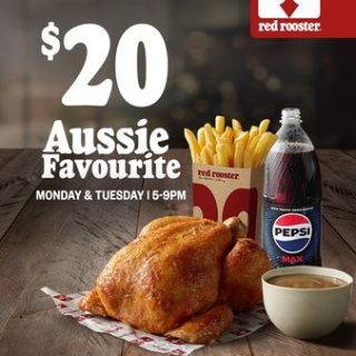 DEAL: Red Rooster - $20 Aussie Favourite 5-9pm Mondays & Tuesdays via Click & Collect 9