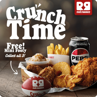 DEAL: Red Rooster - Crunch Time Box with Free Mini Footy 8