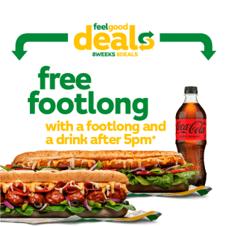 Subway - Free Footlong Sub with Footlong & Drink Purchase After 5pm until 24 August 2025 6