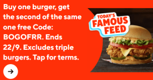 DEAL: Red Rooster - Buy One Get One Free Burgers via DoorDash (22 September 2024) 5