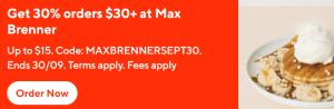 DEAL: Max Brenner - 30% off Orders Over $30 via DoorDash (until 30 September 2024) 2