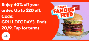 DEAL: Grill'd - 40% off with $30+ Spend via DoorDash (20 September 2024) 5