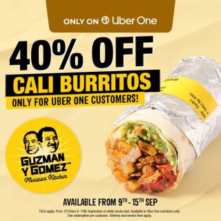 DEAL: Guzman Y Gomez - 40% off Cali Burritos for Uber One Customers (until 15 September 2024) 6