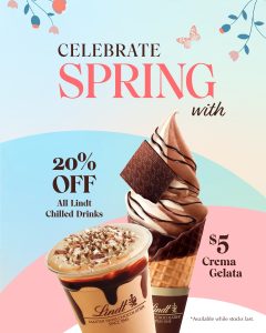 DEAL: Lindt Chocolate Shops and Cafés - 20% off Chilled Drinks & $5 Crema Gelata 2