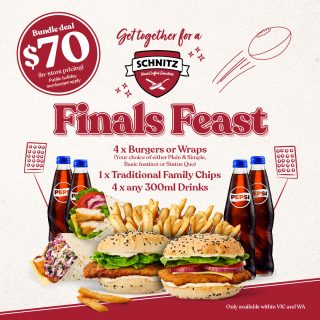 DEAL: Schnitz - $70 Finals Feast (VIC/WA Only) 9