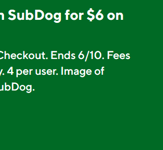 DEAL: Subway - $6 6-Inch SubDog via DoorDash (until 6 October 2024) 6