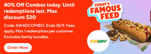 DEAL: Subway - 40% off Combos via DoorDash (18 September 2024) 13 DEAL: Subway - 40% off Combos via DoorDash (18 September 2024) 5