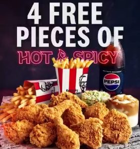 DEAL: KFC - Free 4 Pieces of Hot & Spicy with $30 Spend on Delivery via Online or App (until 28 October 2024) 47 DEAL: KFC - Free 4 Pieces of Hot & Spicy with $30 Spend on Delivery via Online or App (until 28 October 2024) 1