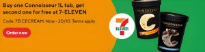 DEAL: 7-Eleven - Buy One Get One Free Connoisseur Ice Cream Tubs via DoorDash (until 20 October 2024) 5