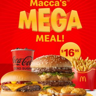 DEAL: McDonald's $16.95 Mega Meal (Large Burger, Cheeseburger, 3 Nuggets, Medium Fries & Drink) 5 DEAL: McDonald's $16.95 Mega Meal (Large Burger, Cheeseburger, 3 Nuggets, Medium Fries & Drink) 5