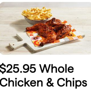 DEAL: Oporto - $25.95 Whole Chicken & Family Chips via Online or App 10 DEAL: Oporto - $25.95 Whole Chicken & Family Chips via Online or App 10