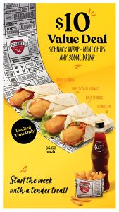 DEAL: Schnitz $10 Value Deal - Schnack Wrap, Mini Chips & 300ml Drink 3