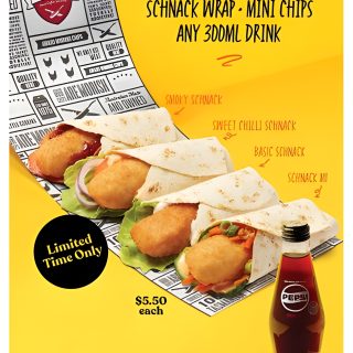 DEAL: Schnitz $10 Value Deal - Schnack Wrap, Mini Chips & 300ml Drink 8