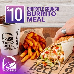 DEAL: Taco Bell - $10 Chipotle Crunch Burrito Meal 3