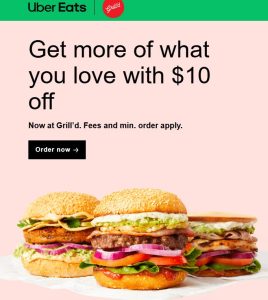 DEAL: Grill'd - $10 off $35+ Spend via Uber Eats (until 7 November 2024) 2 DEAL: Grill'd - $10 off $35+ Spend via Uber Eats (until 7 November 2024) 2