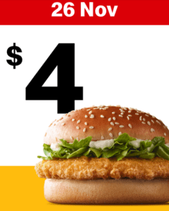 DEAL: McDonald’s - $4 McChicken on 26 November 2024 (30 Days 30 Deals) 1