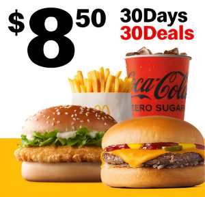DEAL: McDonald’s - $8.50 Small McChicken Meal & Cheeseburger on 4 November 2024 (30 Days 30 Deals) 1