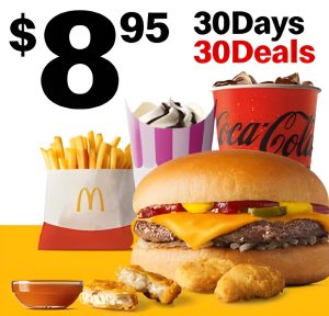 DEAL: McDonald’s - $8.95 Small Cheeseburger Meal, 3 McNuggets & Small Sundae on 18 November 2024 (30 Days 30 Deals) 1